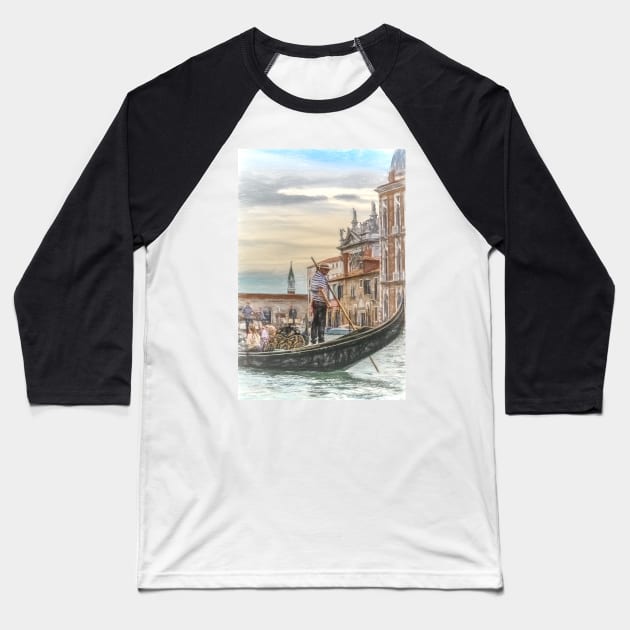 Gondola On The Grand Canal Venice Baseball T-Shirt by IanWL